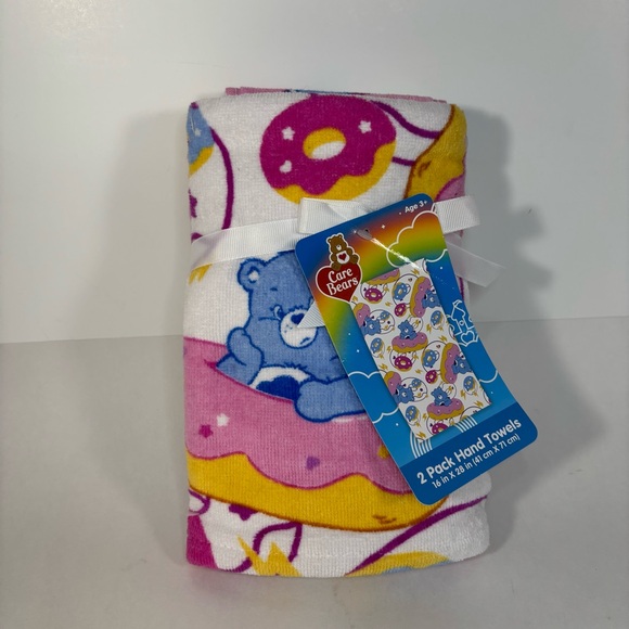 Care Bears Other - Care Bears Kids Hand Towels Grumpy Bear Pink Donut - Pink, Yellow, Blue